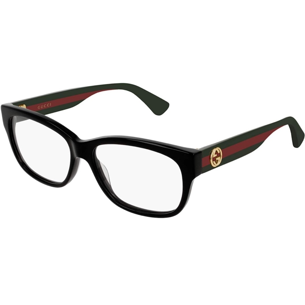 Gucci Frames GG 0278O 011 Black Plastic Rectangle Eyeglasses 55mm, 55-15-145